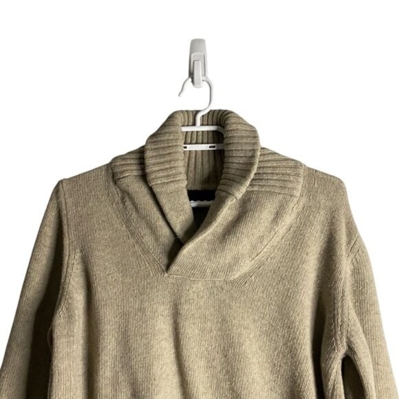 Zara Man Tan Shawl Collar Knit Sweater - Picture 2 of 9